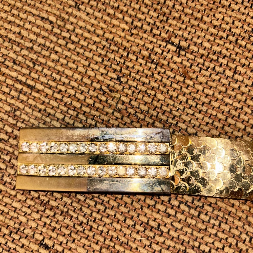 Gold and Rhinestone Metal Belt